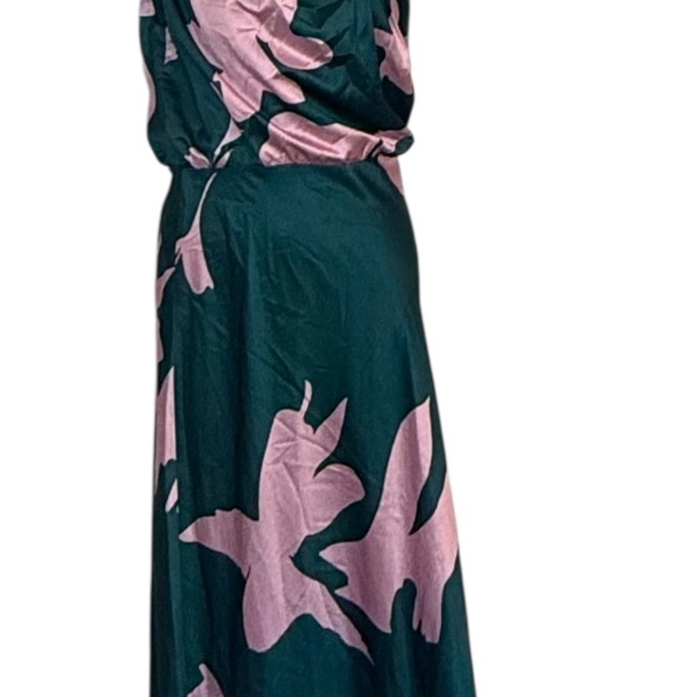 Petal & Pup Anabelle Halter Neck Midi Dress Green Pink - Picture 3 of 16